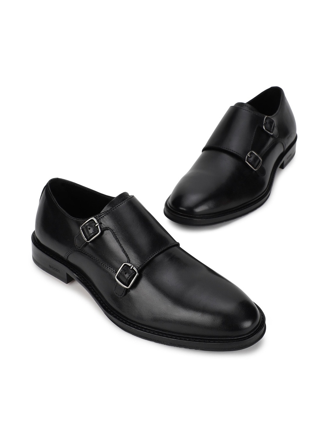 Woods Men Leather Formal Monk Shoes