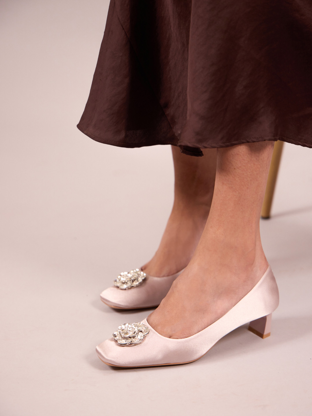 CAI Women Floral Embellished Block Heel Pumps