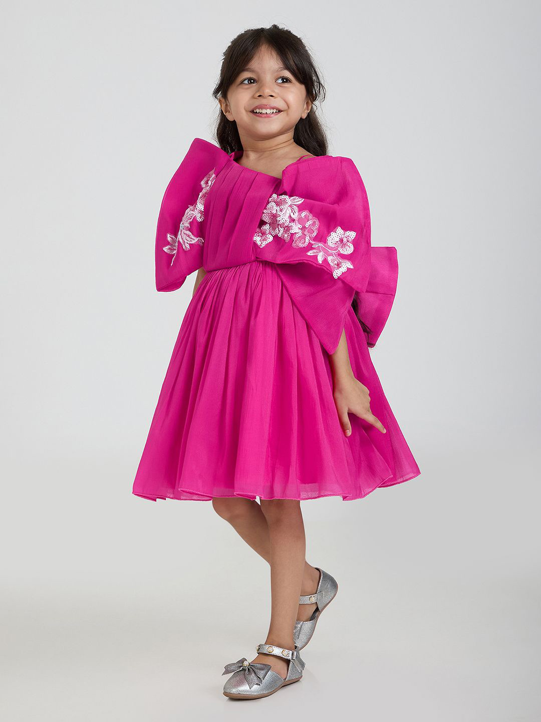 Hopscotch Girls 3D Bow Sequin Dress