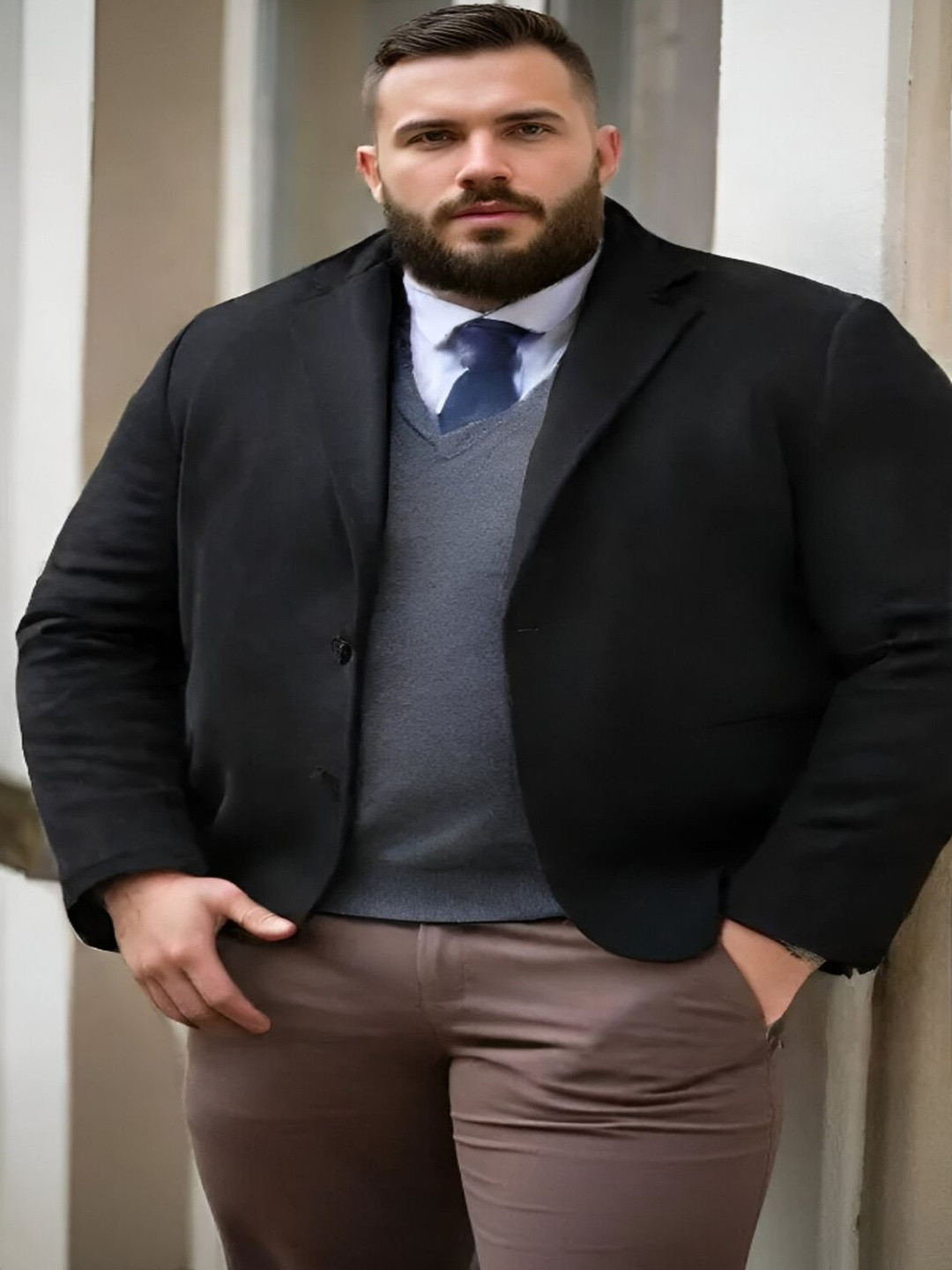 Rigal Cotton Notched Lapel Single Breasted Blazer