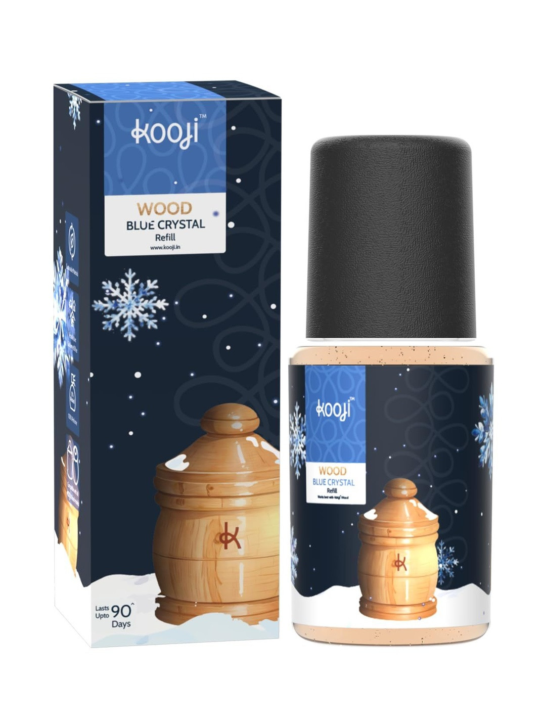 Kooji Blue Crystal Wood Car & Home Freshener Refill - 12 ml
