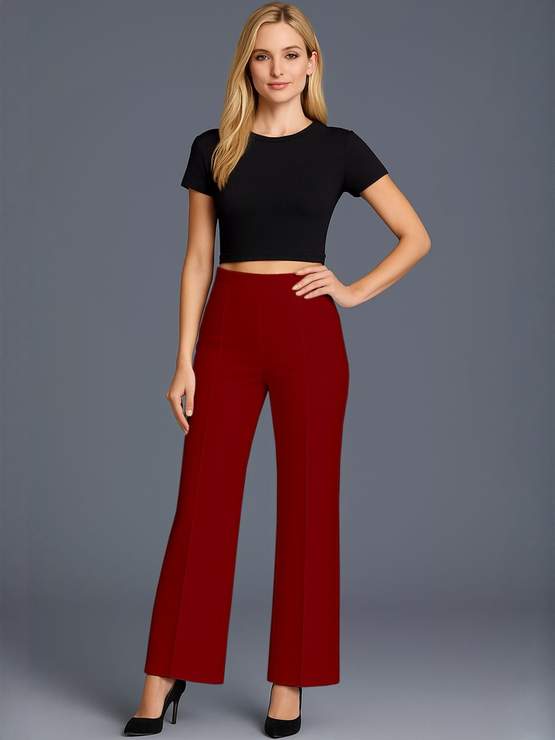 SWADESI STUFF Women Relaxed Wide Leg Regular Trousers