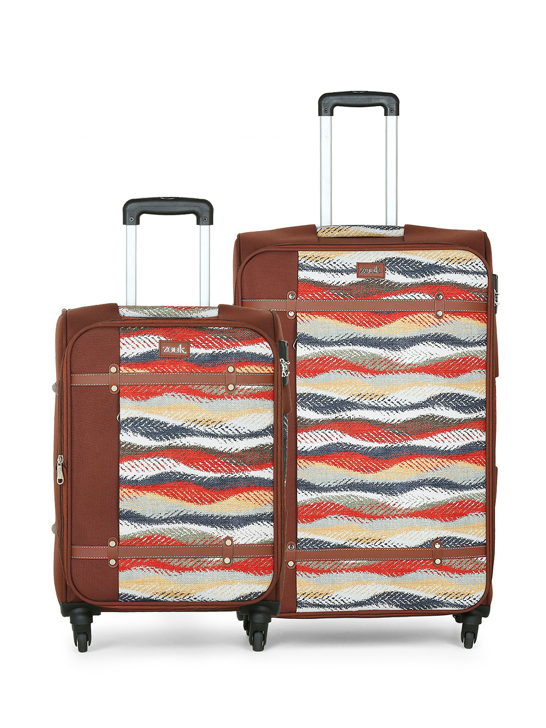 ZOUK Jaisalmer Dunes Set of 2 Cabin & Medium Saira Trolley Bags