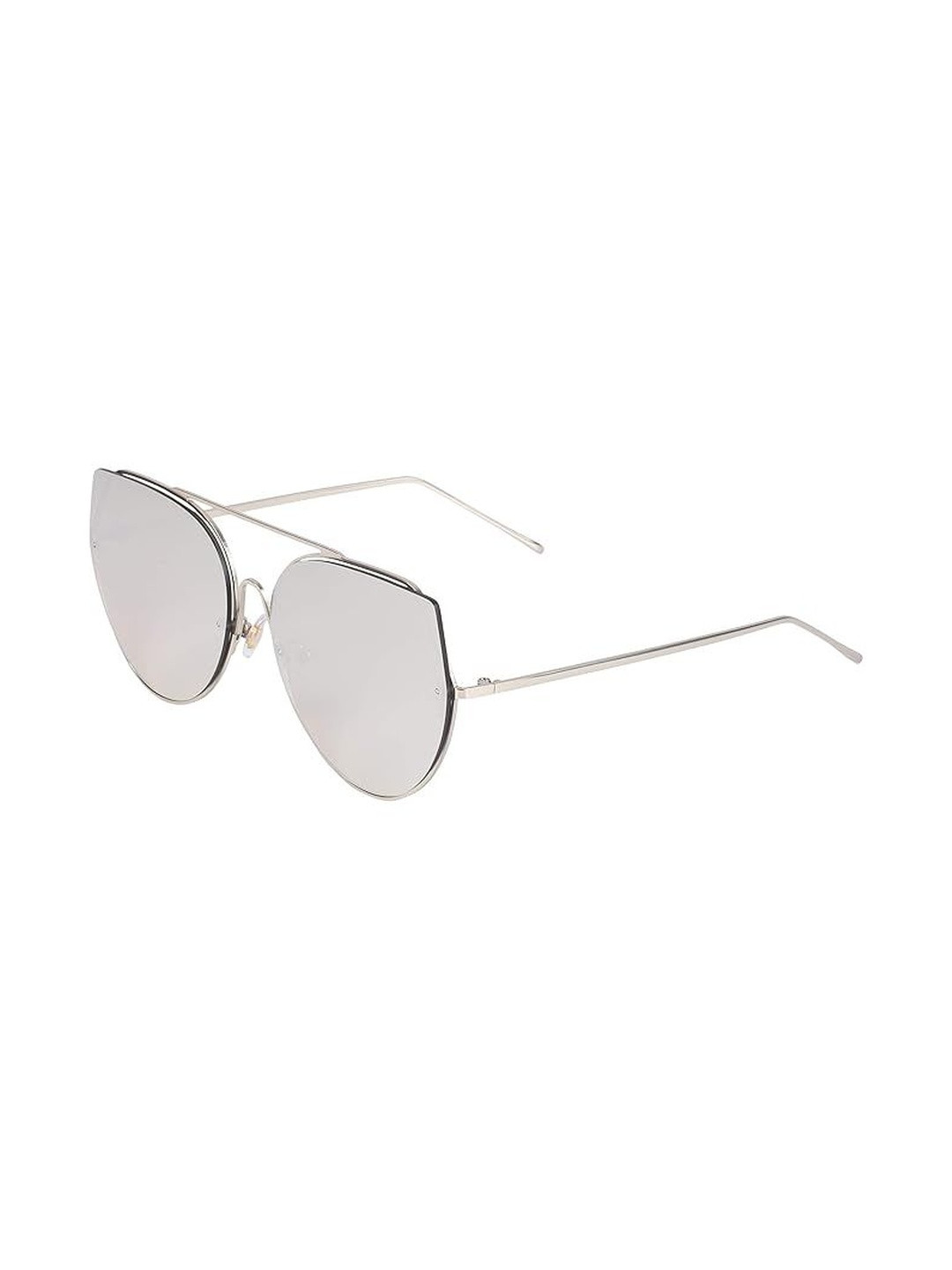 AUGEN Unisex Retro Chunky Oval Sunglasses with UV Protected Lens VI-SG-58035-Silver