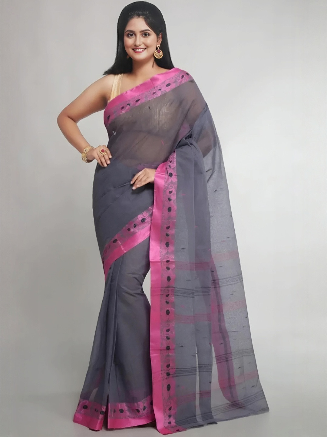 SUTAYAN Woven Design Pure Cotton Handloom Taant Saree
