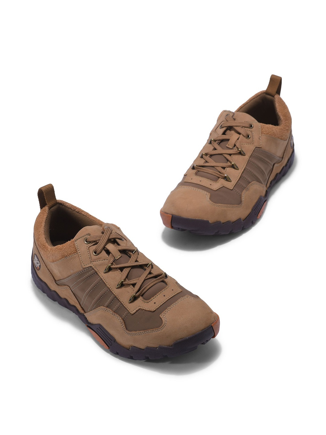 Woodland Men Colourblocked Sneakers with Lace-Up Closure