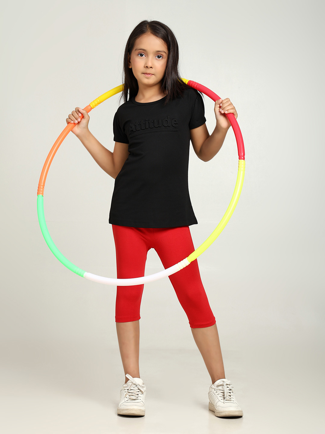Robinbosky Girls Mid Rise Three-Fourth Length Leggings