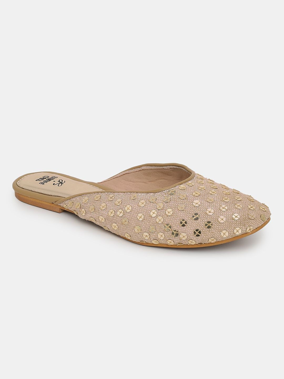 Tao Paris Women Embellished Sequins Slip on Mules Flats