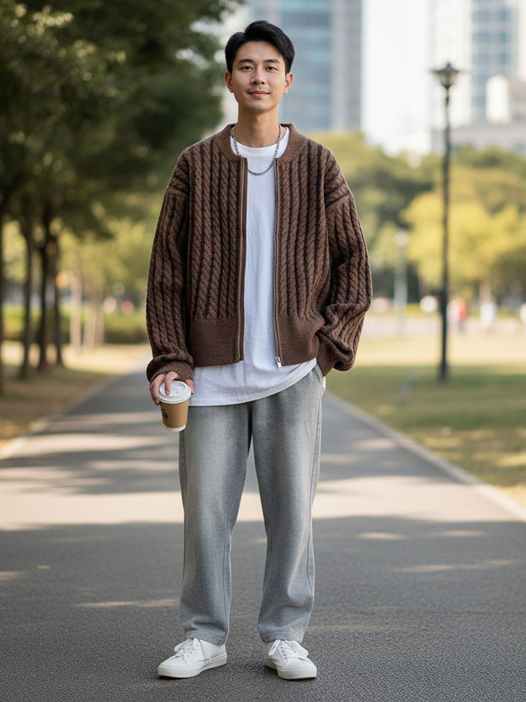 HERE&NOW Men Fair Isle Cardigan