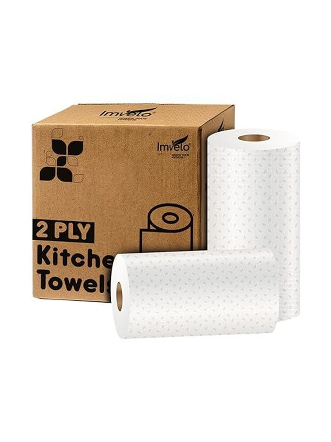 Imvelo Green your hygiene 2 Pieces White Printed Kitchen Towel