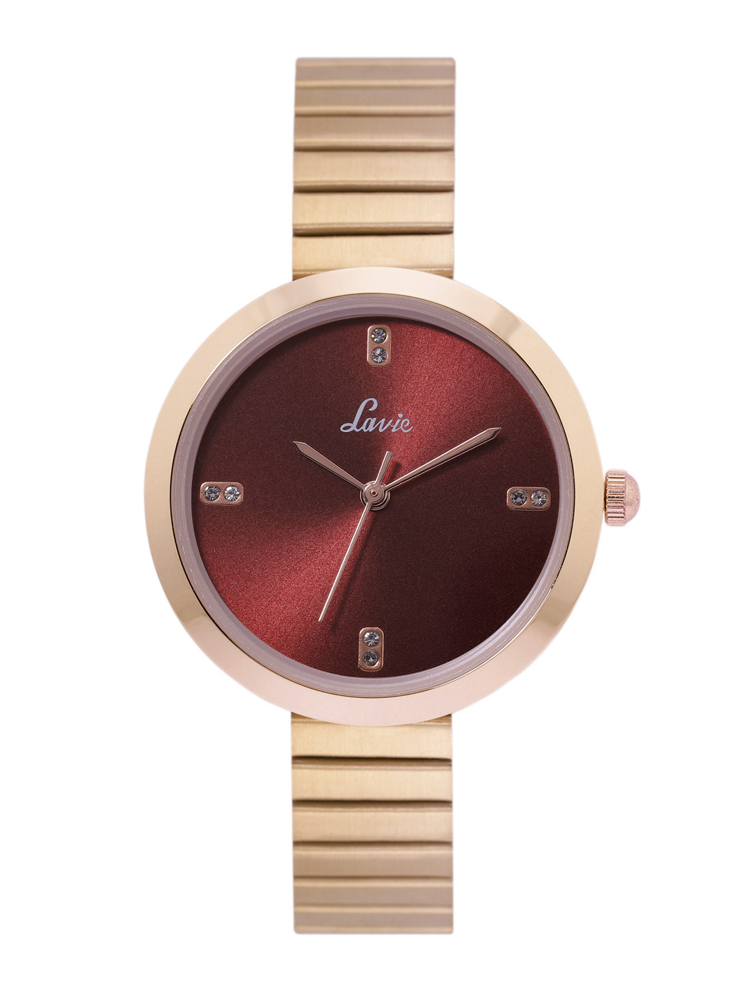 Lavie Women Embellished Dial & Bracelet Style Straps Analogue Watch LV-W-1016A