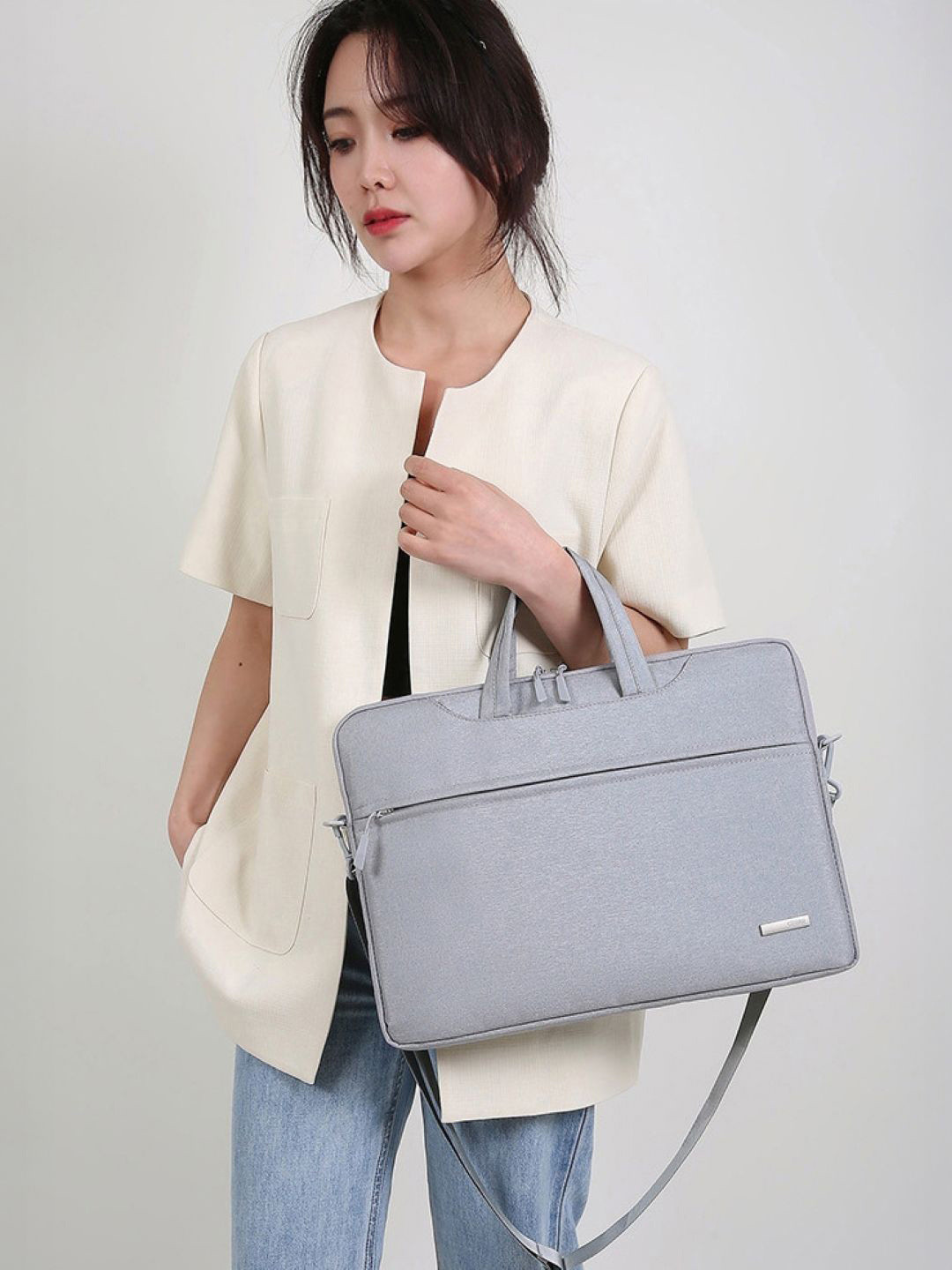 StyleCast Women Non-Detachable Sling Strap Two Handles Laptop Bag