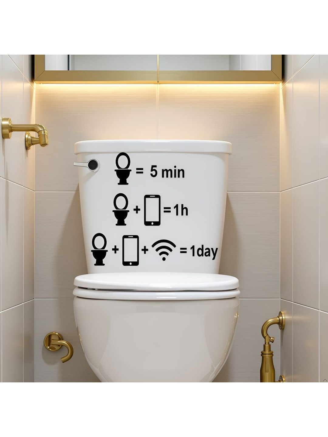 Spiaty Black Wifi Mobile Phone Printed Waterproof Self-Adhesive Wall Sticker