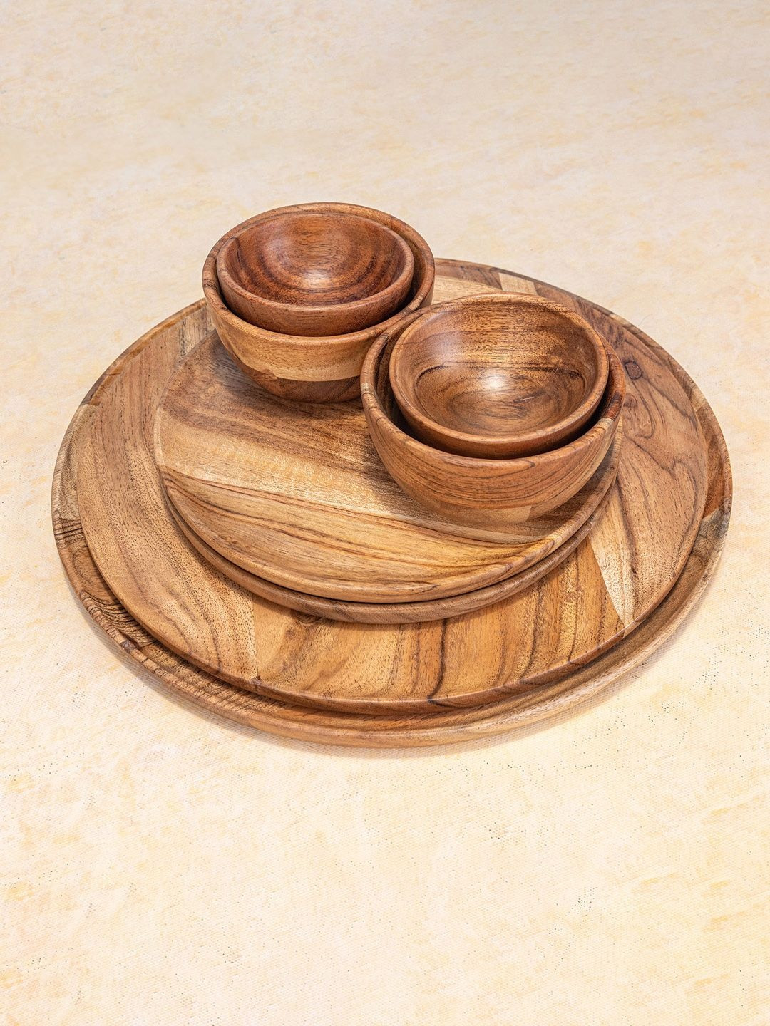 Ireka Homes Brown 2025 8 Pieces Wood Easy to Clean Dinner Set of