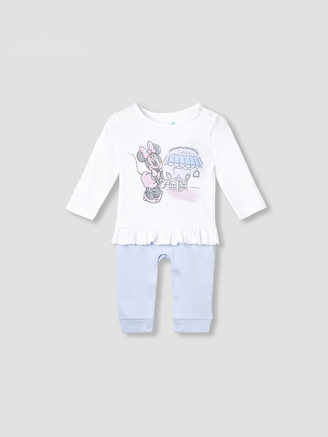 Juniors by Babyshop Girls Disney Minnie Mouse Printed Cotton Rompers