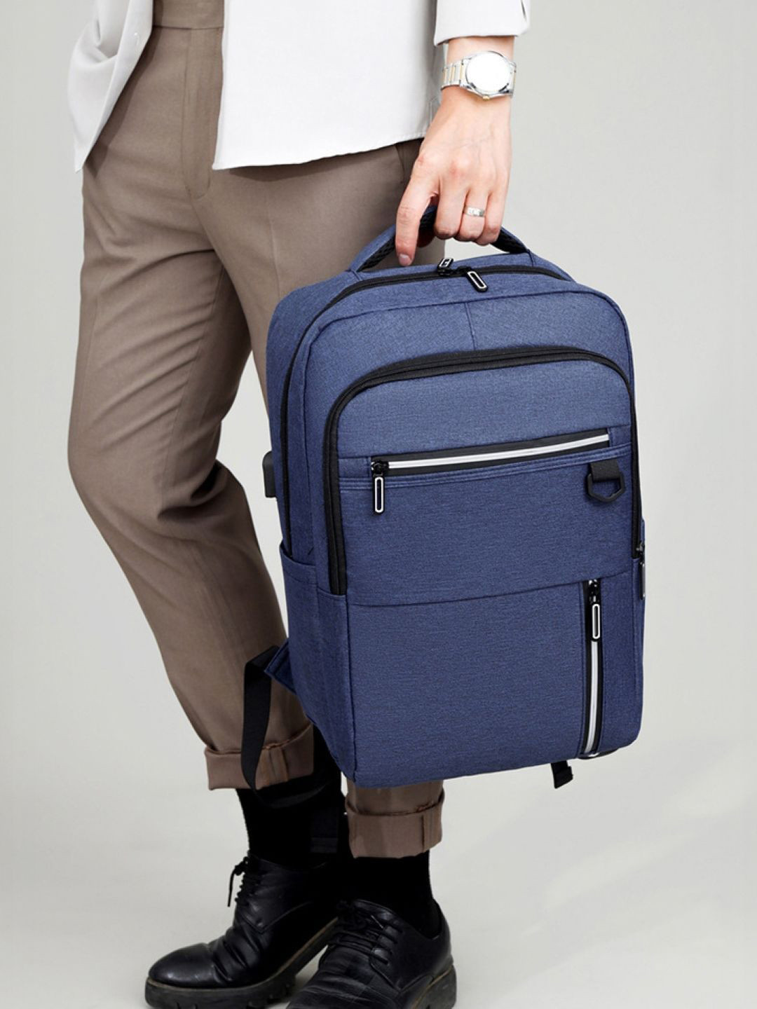 StyleCast Men Zip Pocket Padded Mesh Backpack