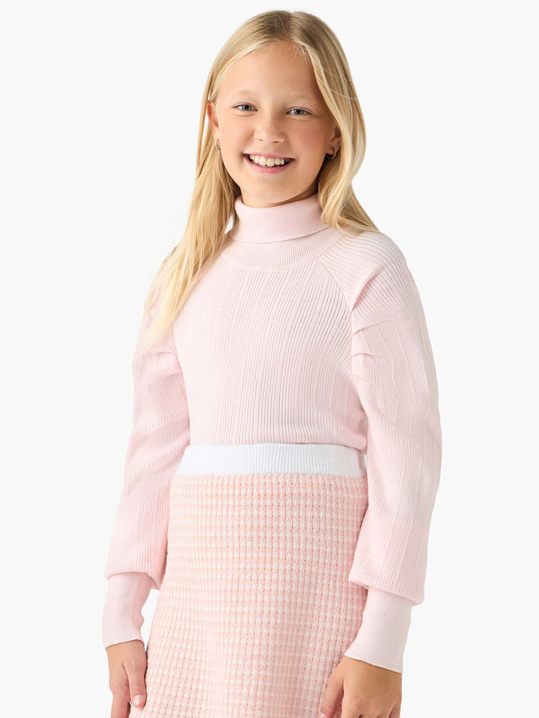 Juniors by Babyshop Girls Textured Turtleneck Pullover with Long Sleeves