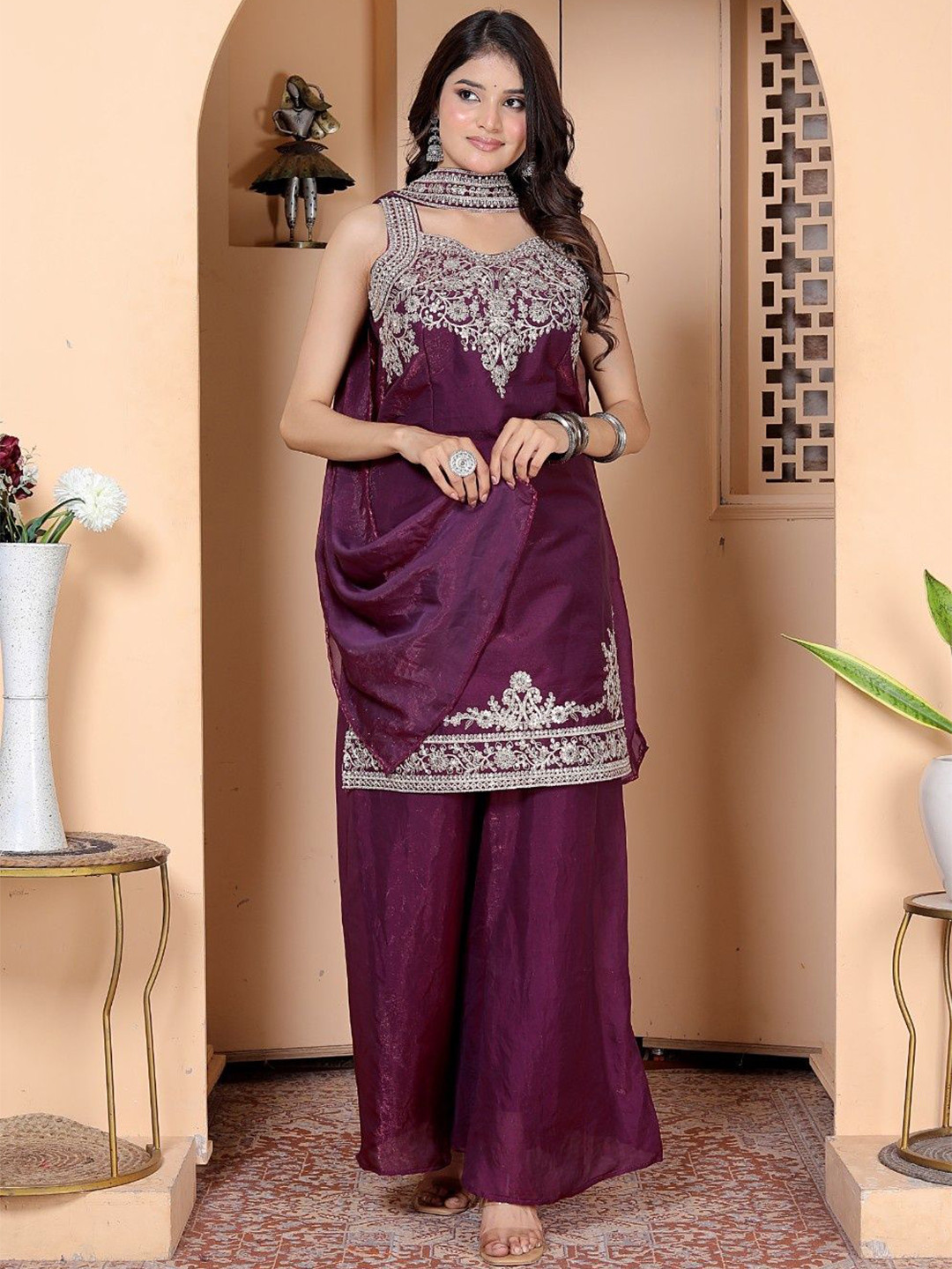 GRX Embellished Embroidered Dress