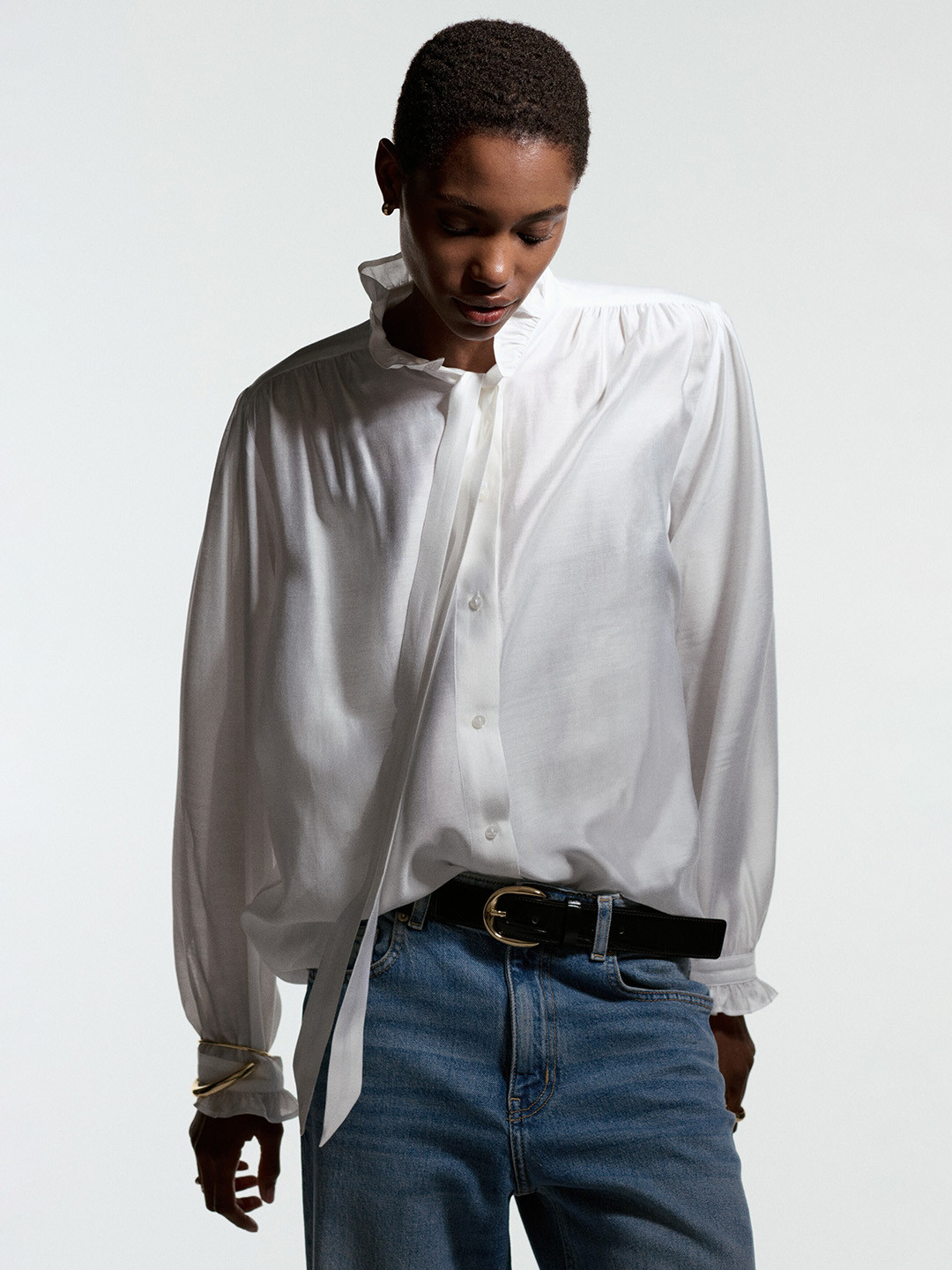 H&M Bow-Collar Blouse