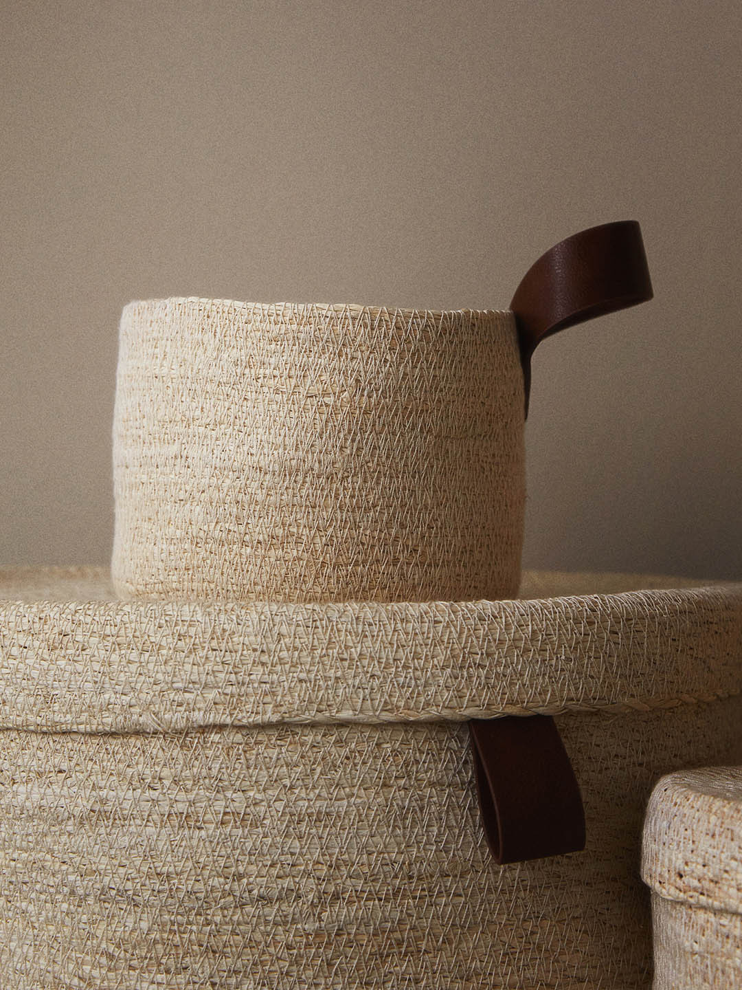 H&M Beige Seagrass Wall Storage Basket