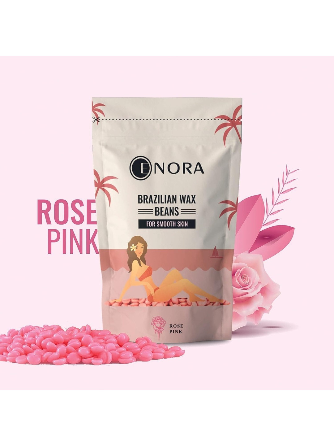 ENORA Brazilian Strapless Wax Beans- 50 g- Rose Pink