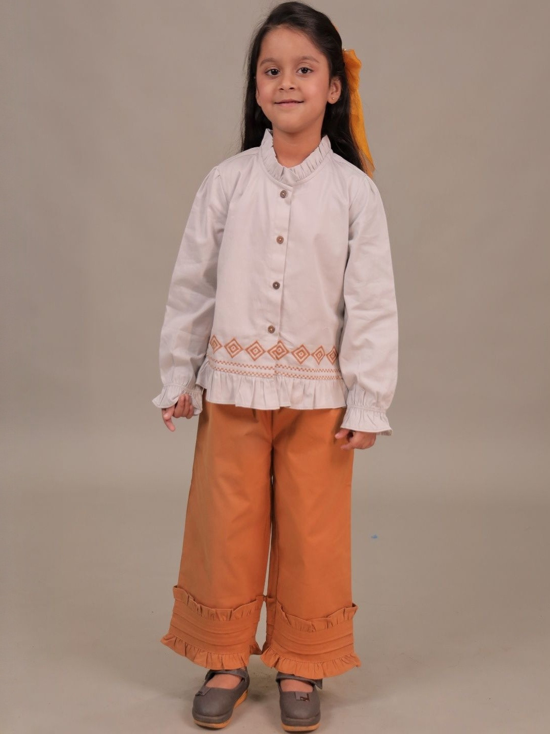 Grit N Groove Girls Shirt With Palazzos