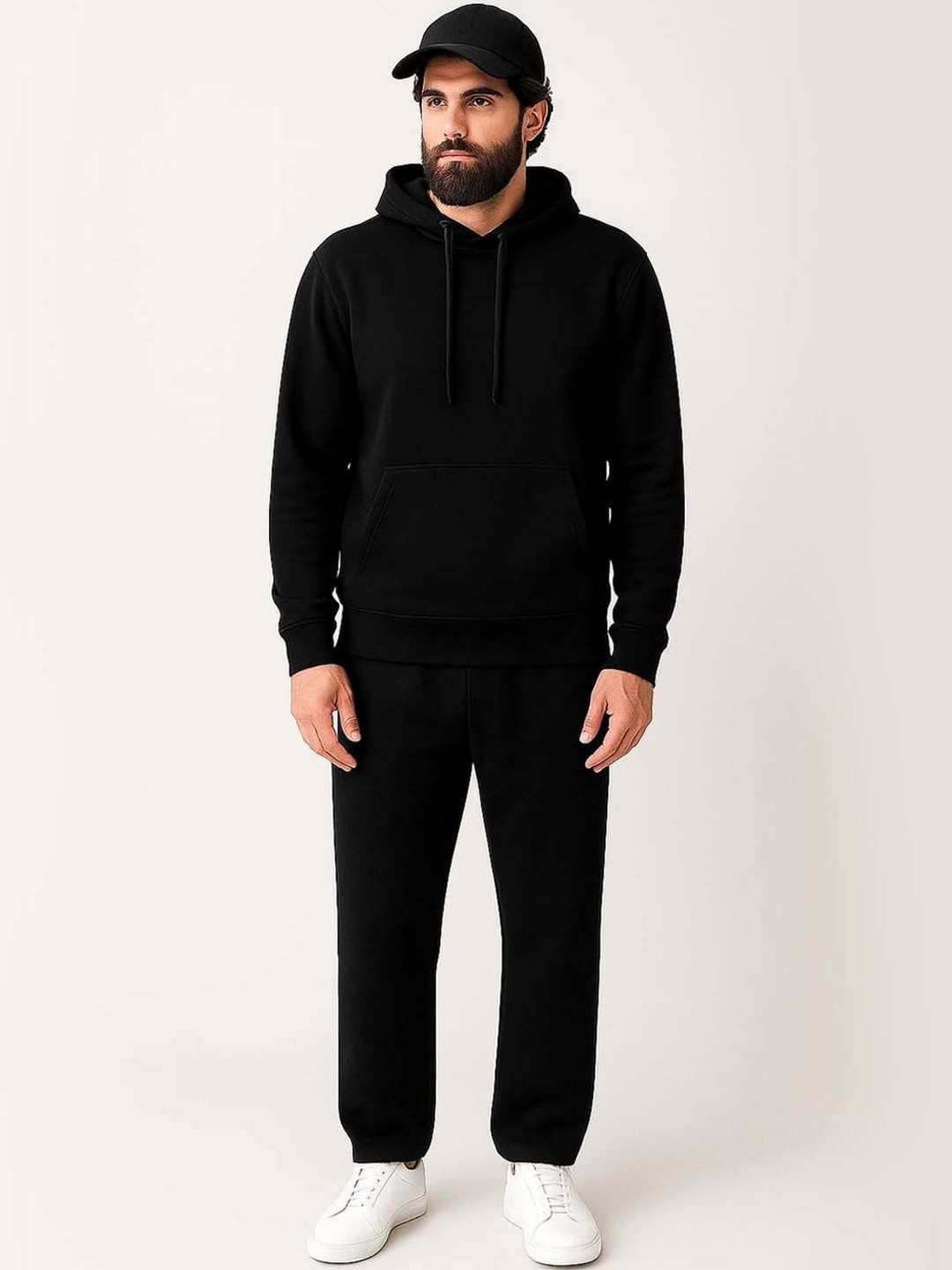 Organic Chics Men Long Sleeves Mid-Rise Hooded Pullover Tracksuits