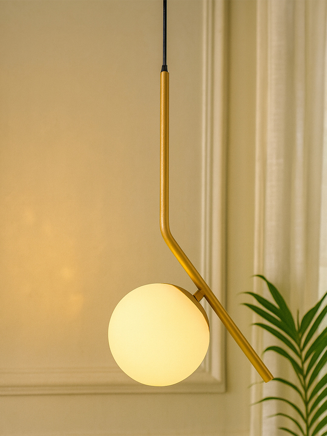 Homesake White Tilt L Frosted Glass Mid Century Ceiling Lamp