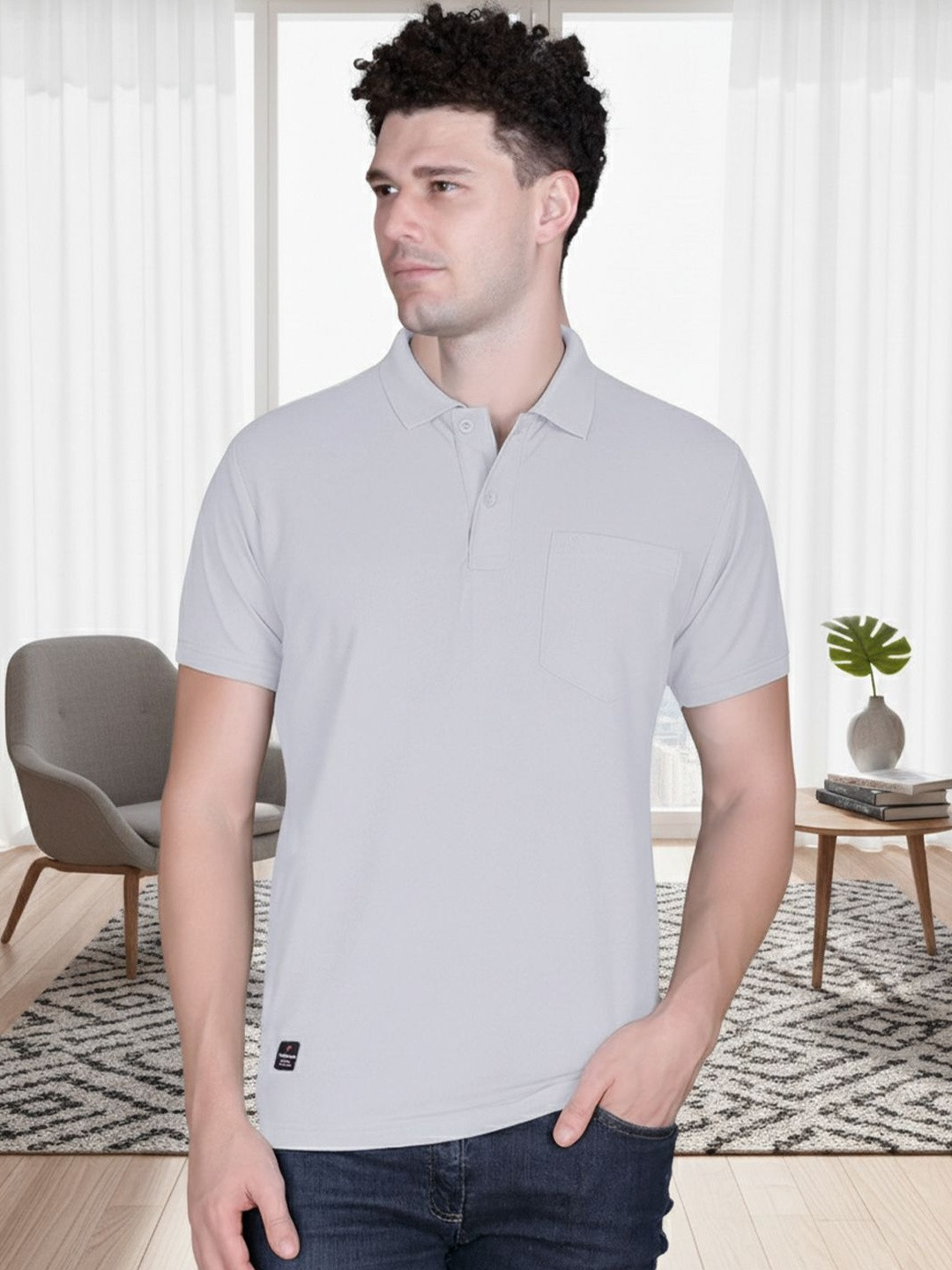 MOUNTAIN COLOURS New Basics Polo Collar Pockets T-shirt