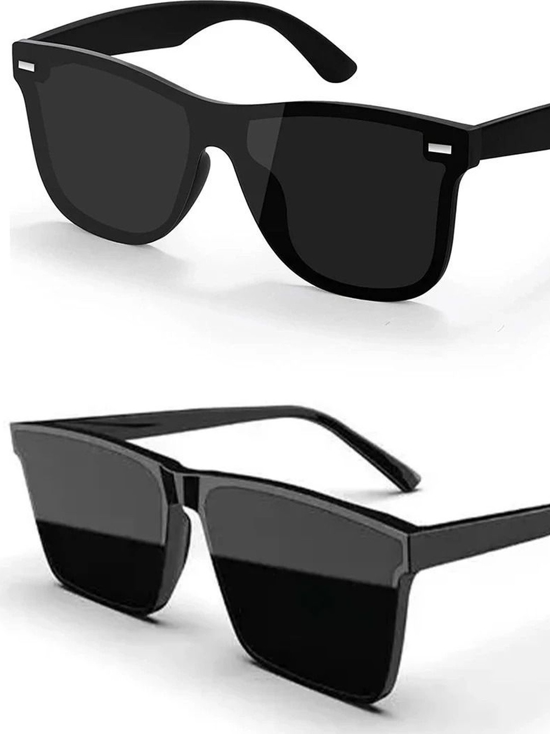 HAYDEN haiza Unisex Black Lens & Black Square Sunglasses CON7