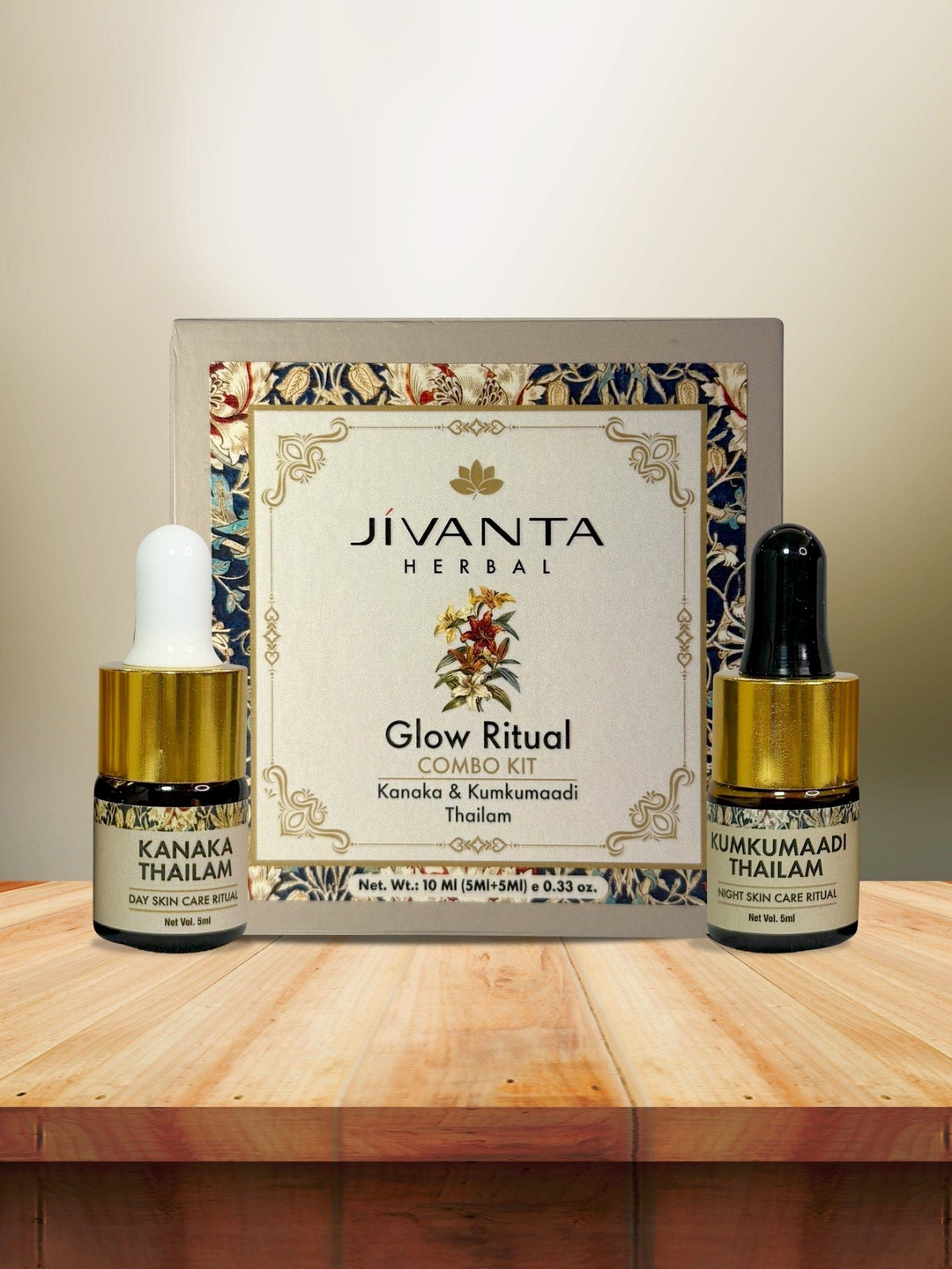 Jivanta Herbal Women Set Of 2 Kanaka & Kumkumadi Thailam With Saffron - 5 ml Each
