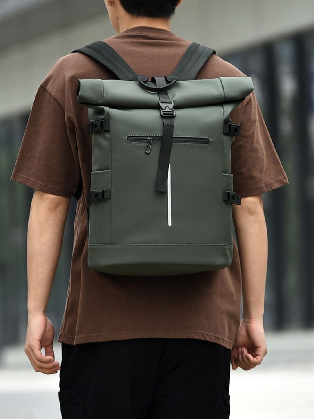 KPOP Men Padded Strap Zipper Backpack 24 to 30 L