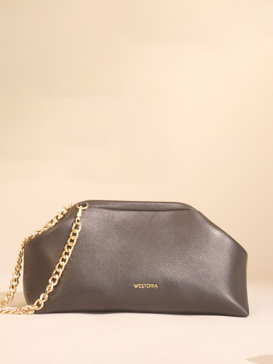 WESTORIA V Leather Structured Shoulder Bag