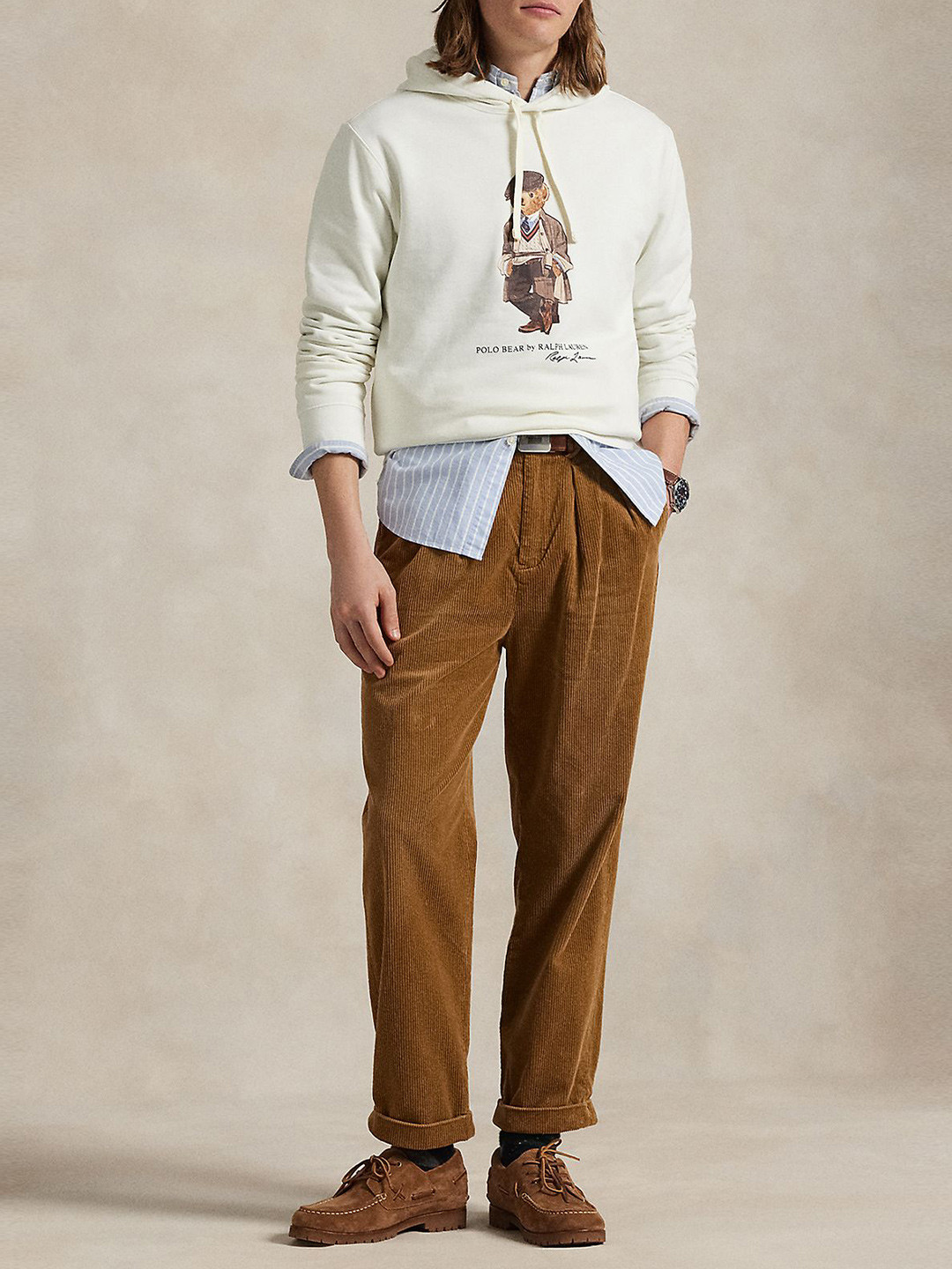 Polo Ralph Lauren Men Polo Bear Printed Long Sleeve Hoodie