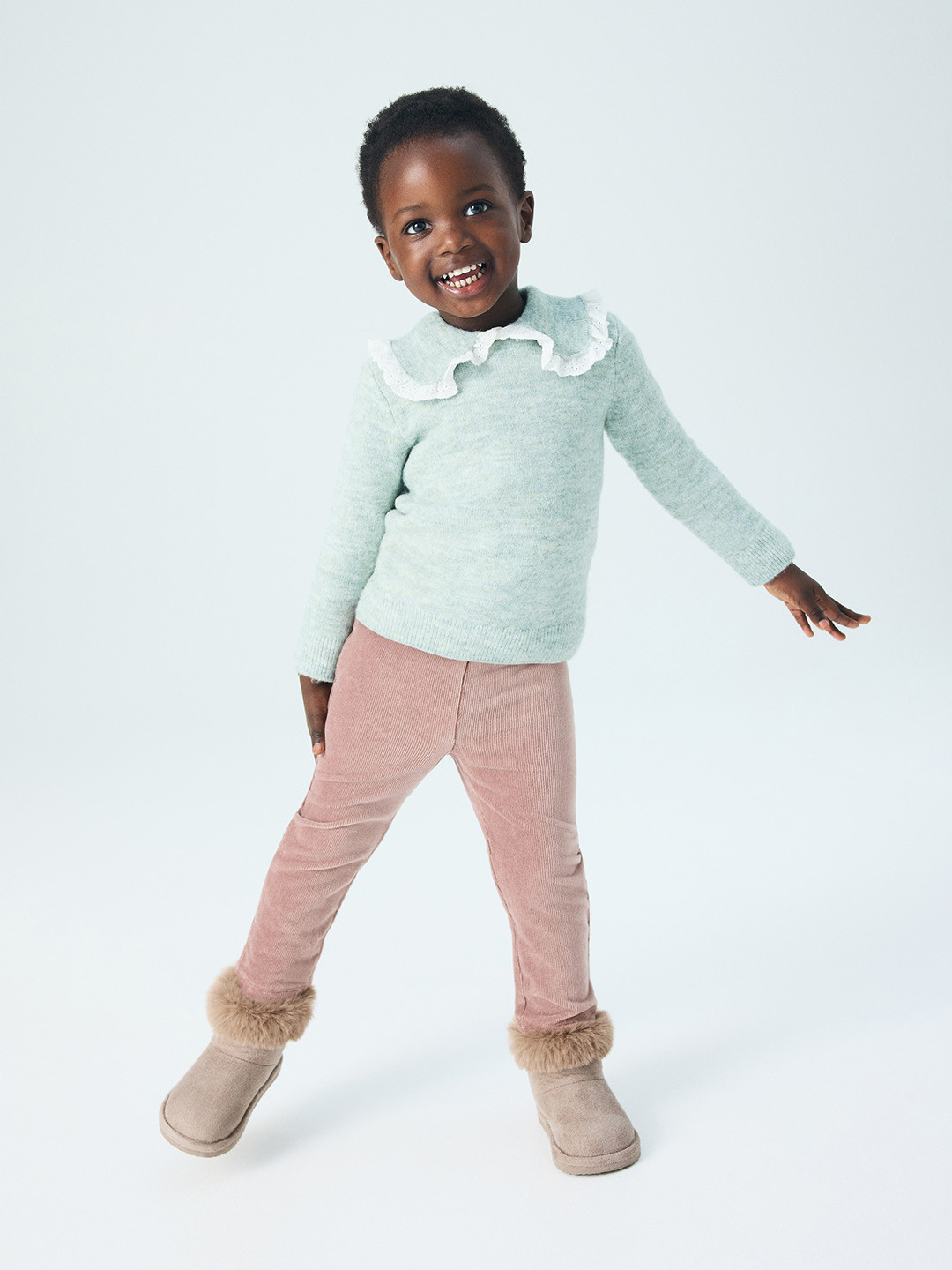 H&M Girls Ribbed Velour Leggings