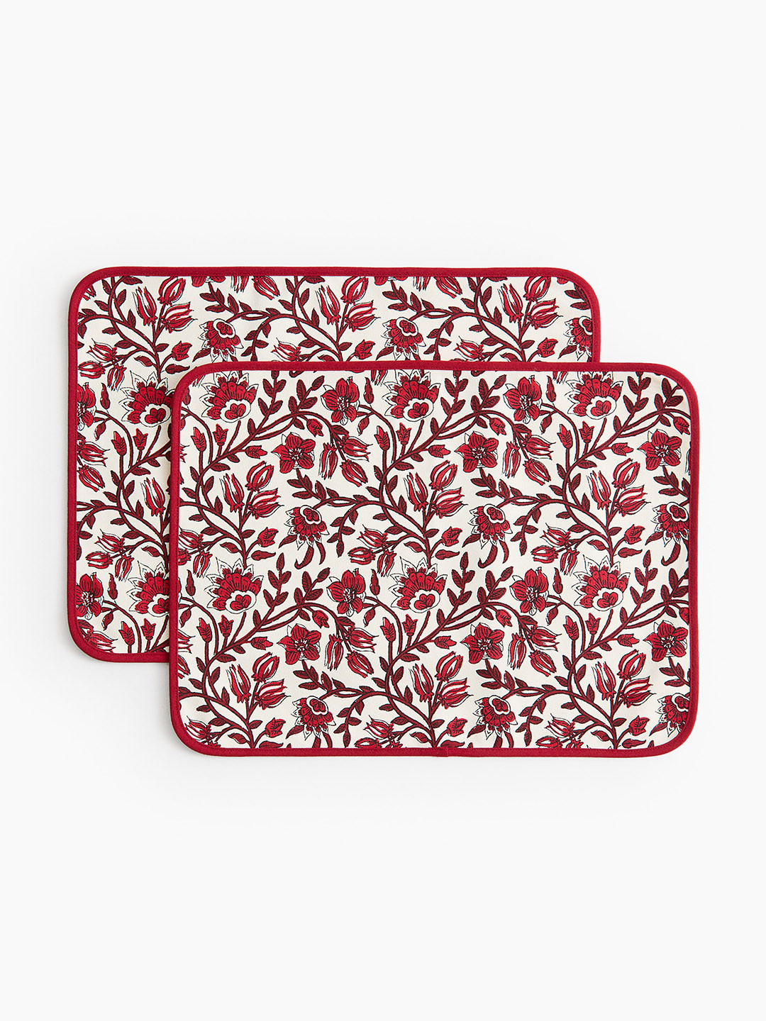 H&M Red 2-Pack Pure Cotton Water-Repellent Placemats