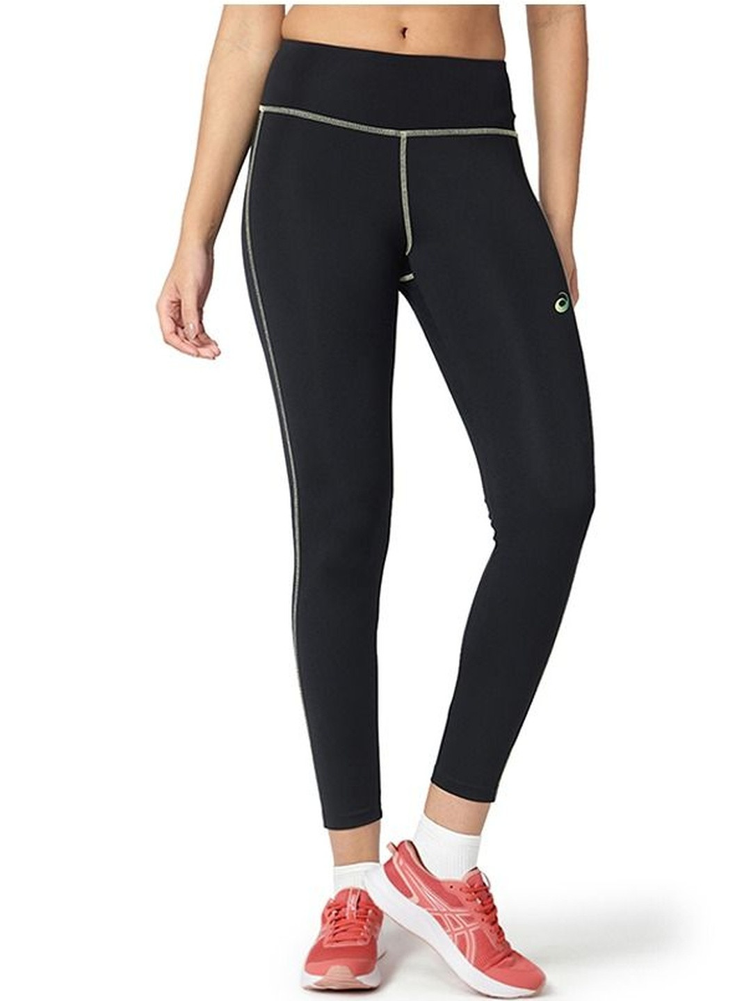 ASICS Women Contrast Top Stitch Ankle-Length Training or Gym Tights