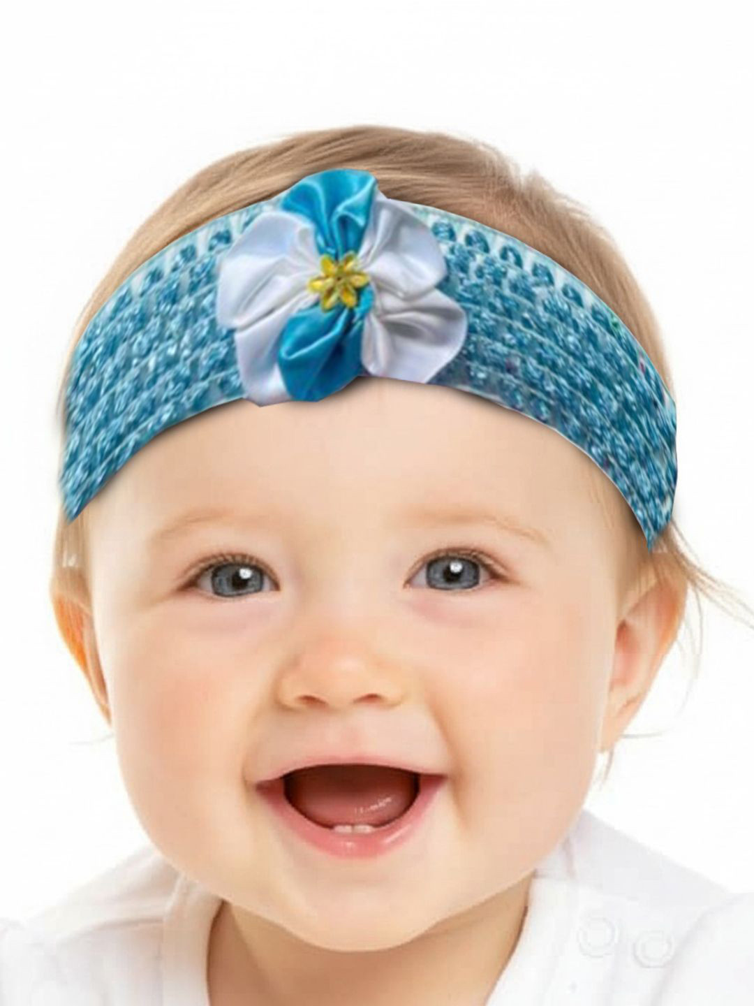 FIMBUL Girls Set of 6  Handmade Flower Bow Knotted Soft Nylon Turban  Hairband