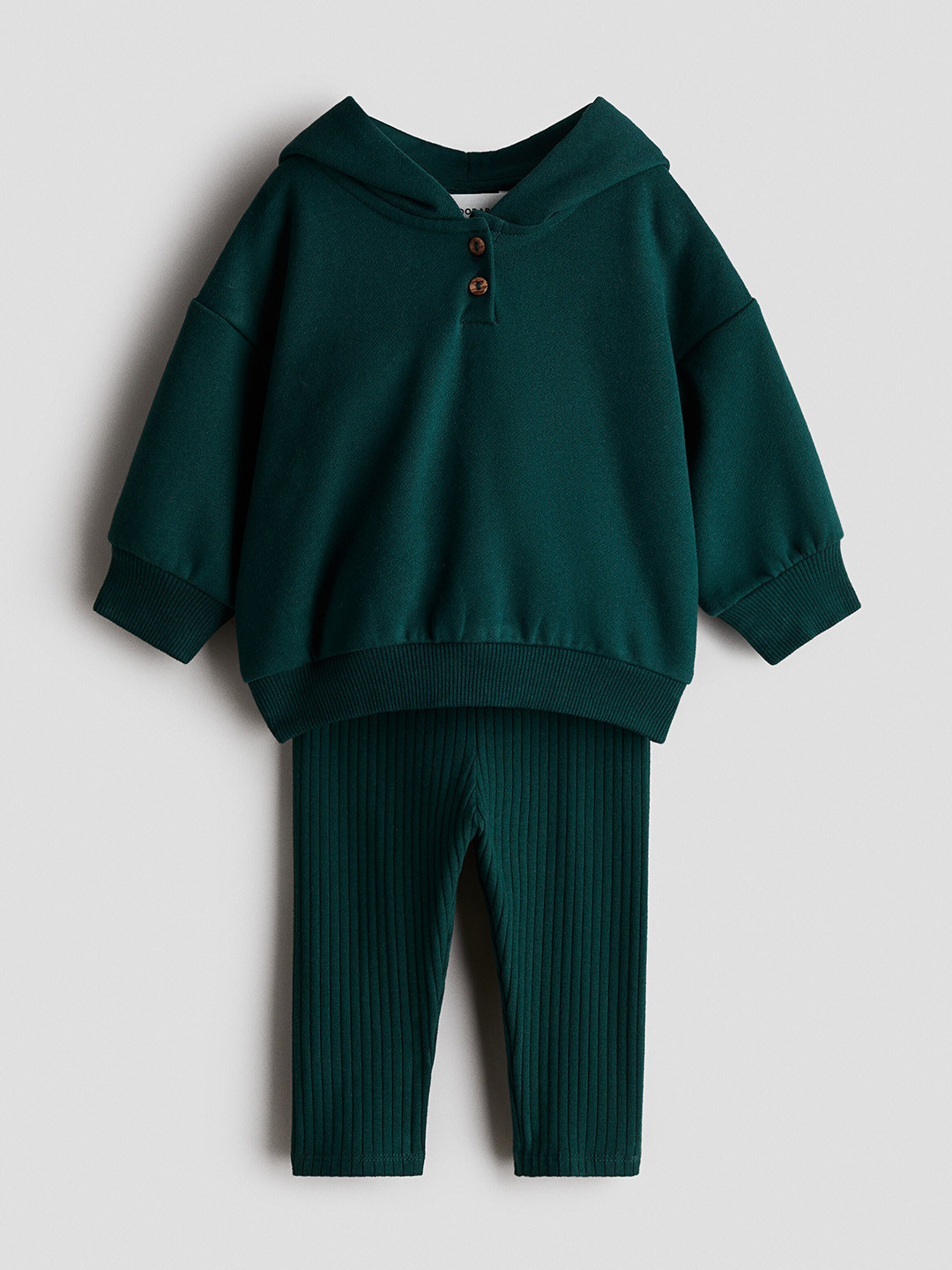 H&M Boys 2 Piece Hooded Sweatshirt & Leggings Cotton Set