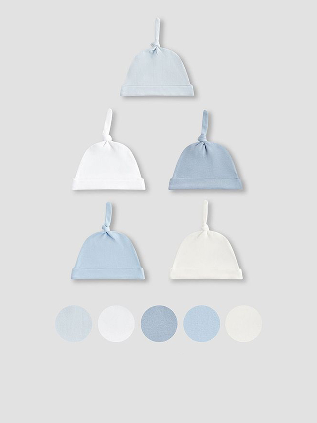 Juniors by Babyshop Kids Set Of 5 Cotton Beanie with Knot Detail
