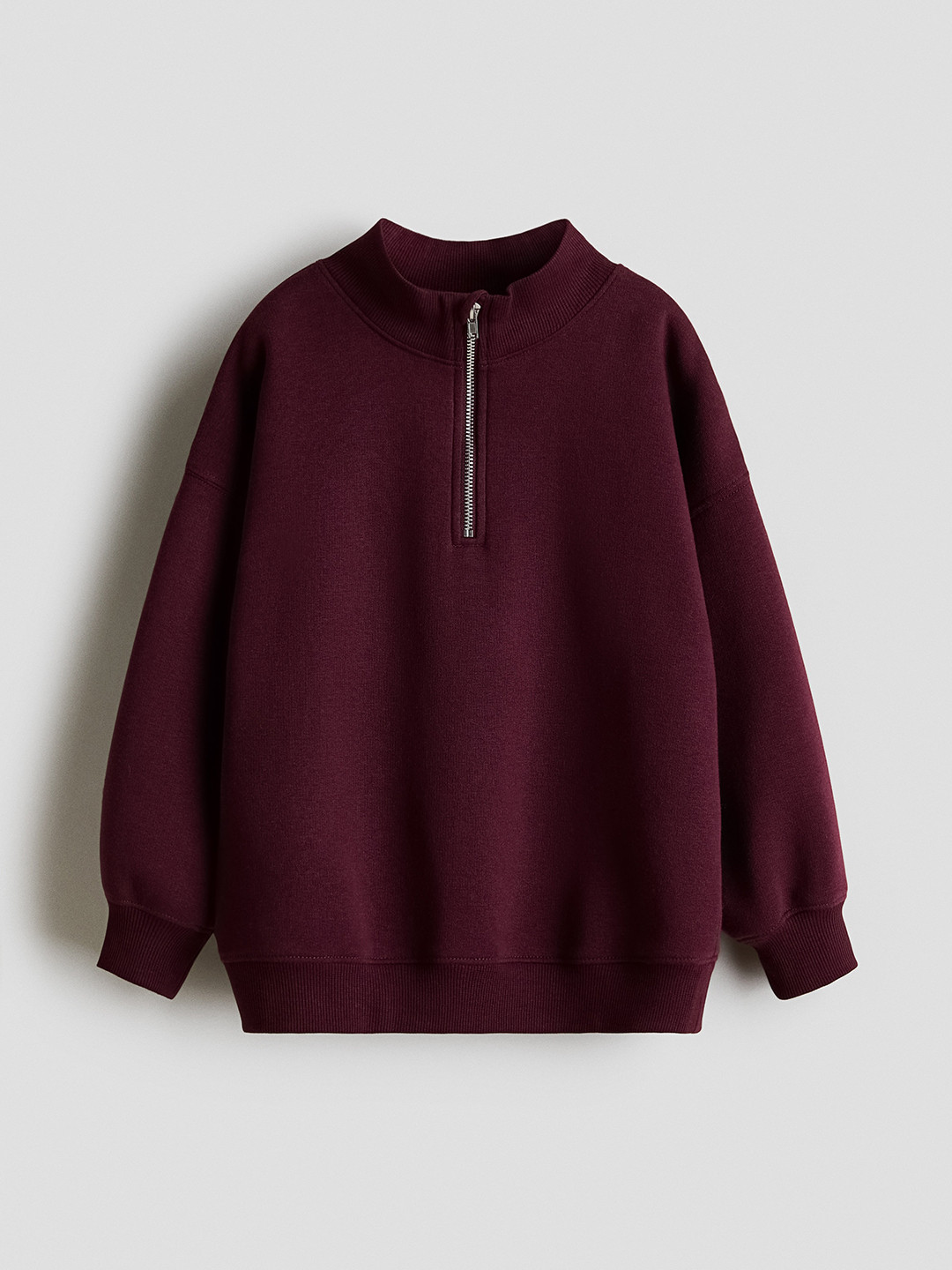 H&M Zip-Top Red Mock Collar Pullover Sweatshirt