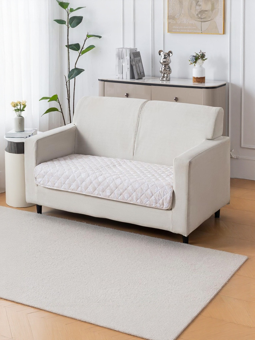 HOUSE OF QUIRK  Beige Printed Other Sofa Mat 80x120 CM