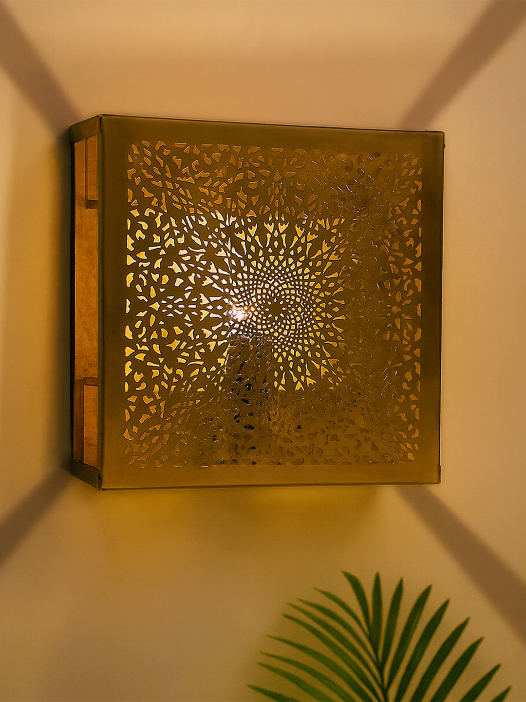 Homesake Gold-Toned Moroccan Square Wall Lamps