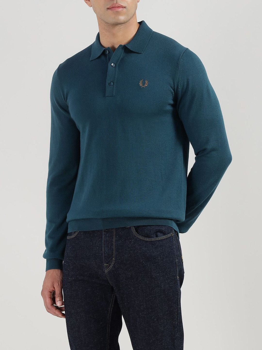 Fred Perry Men Polo Collar Brand Logo Printed T-shirt