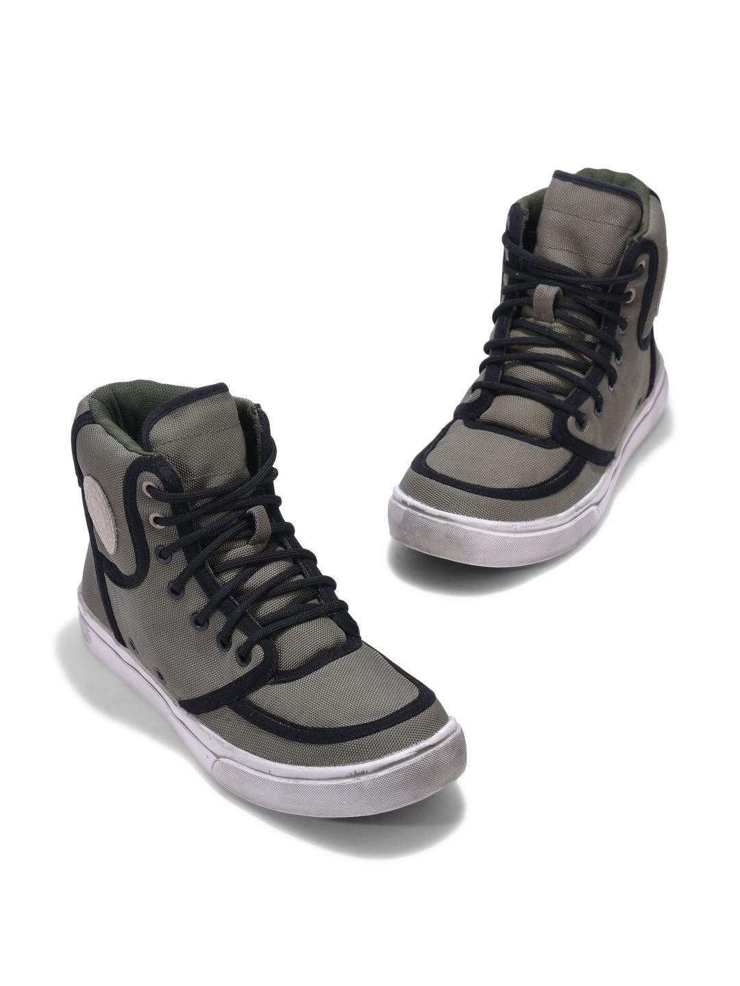 Woodland Men Colourblocked Nubuck High-Top Sneakers