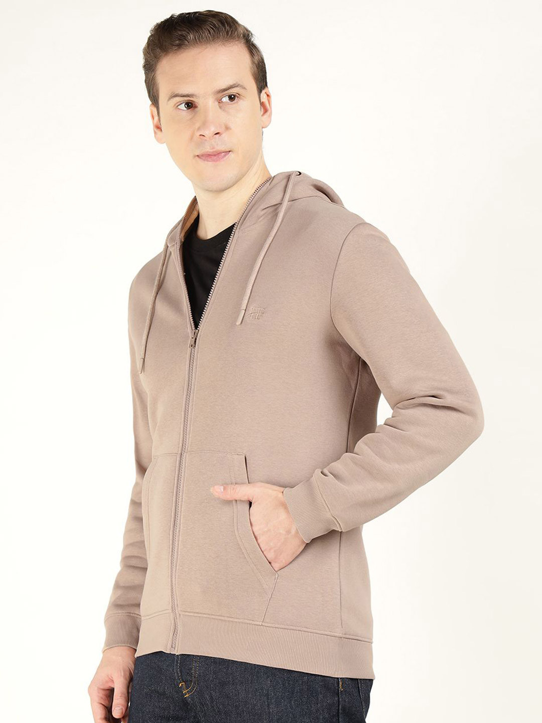 Hancock Men Front Open Fleece Hooded Sweatshirt