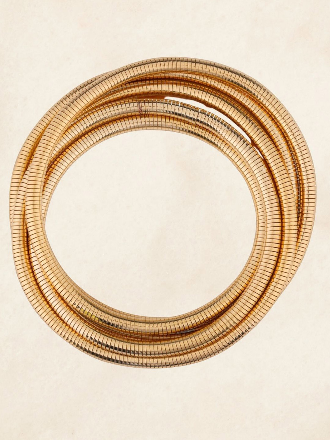 N3VO Women Gold-Plated Helix Coil Bangle