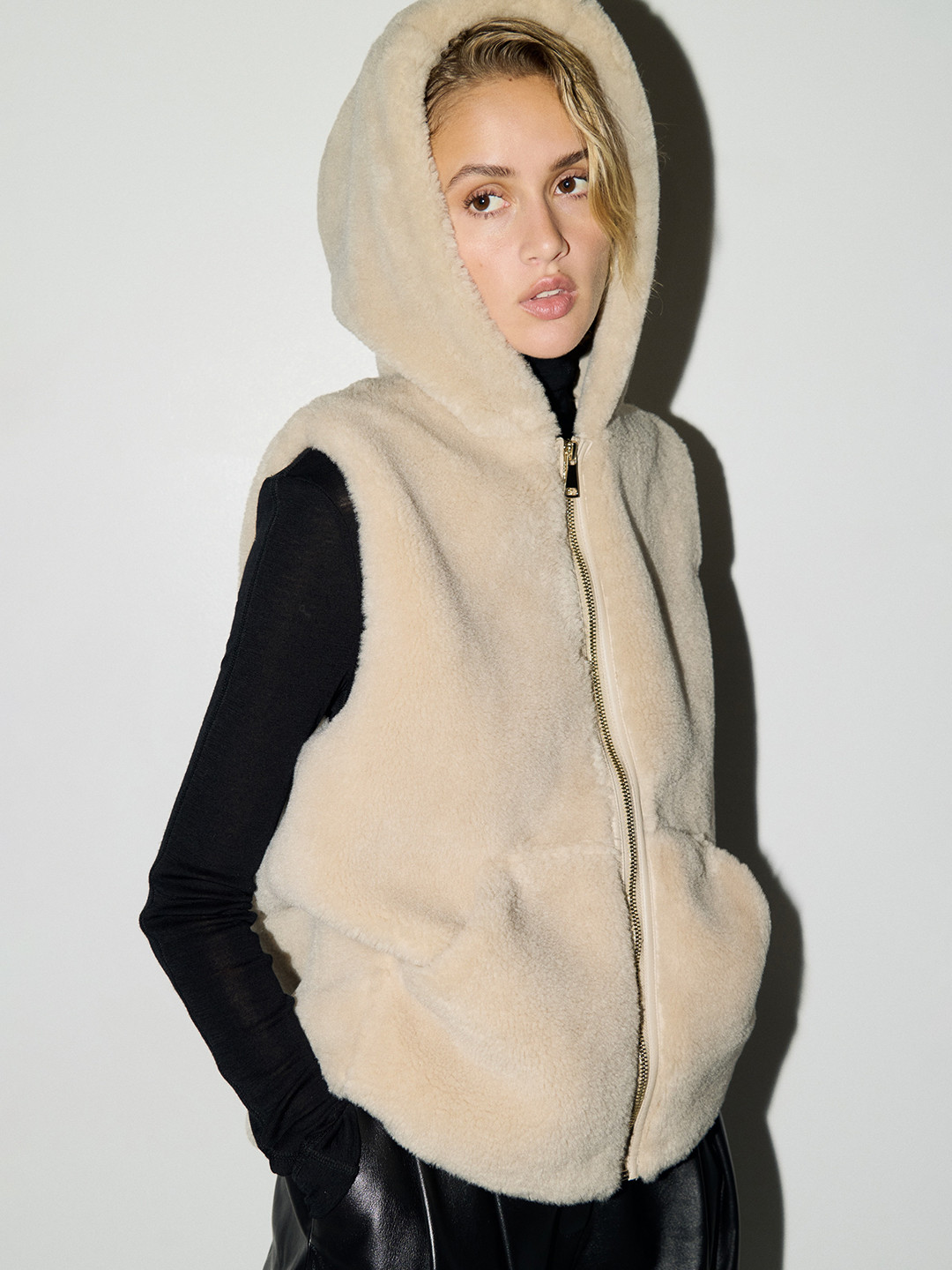H&M Hooded Pile Gilet