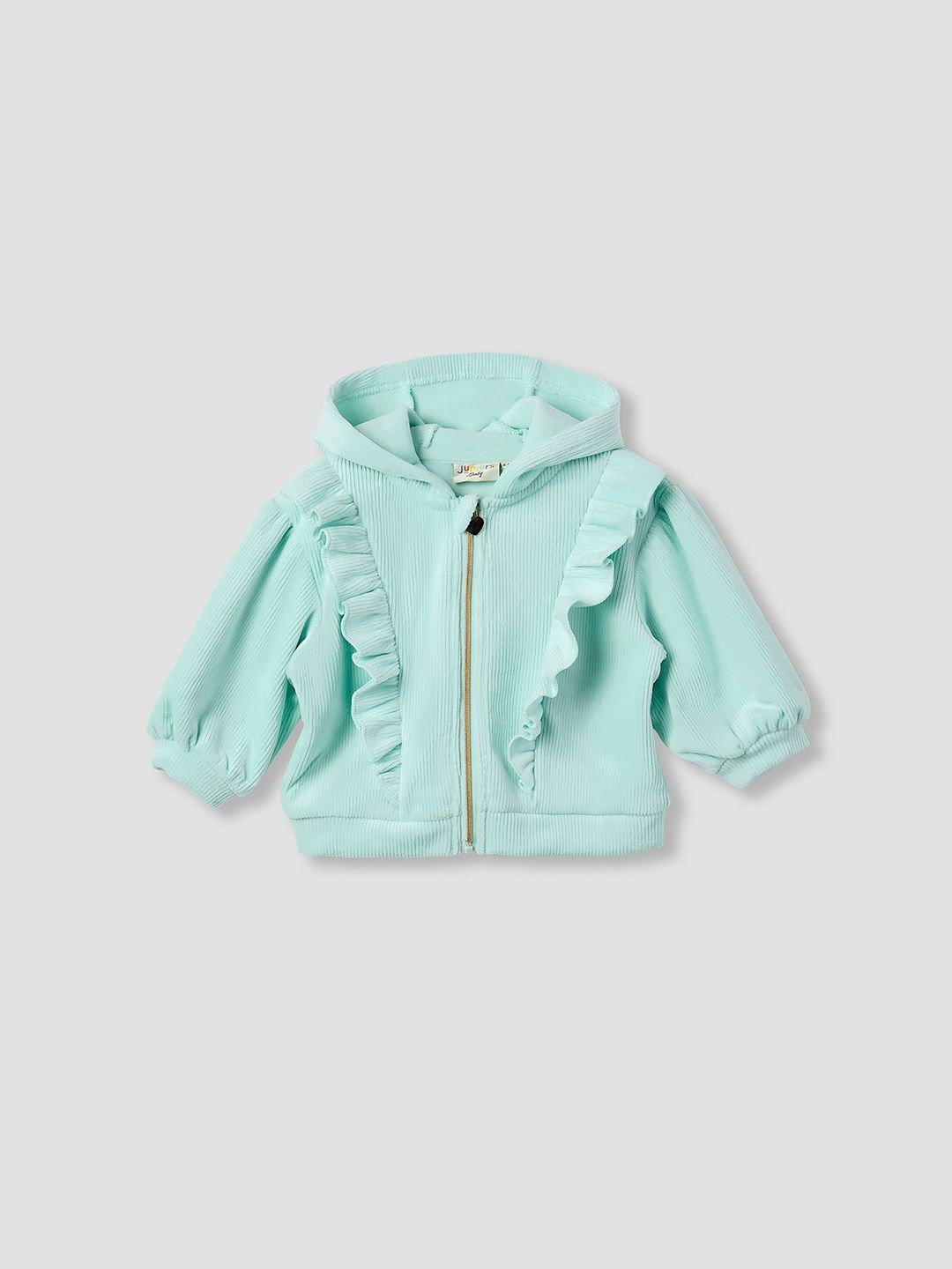 Juniors by Babyshop Girls Hooded Self Design Lightweight Bomber Jacket