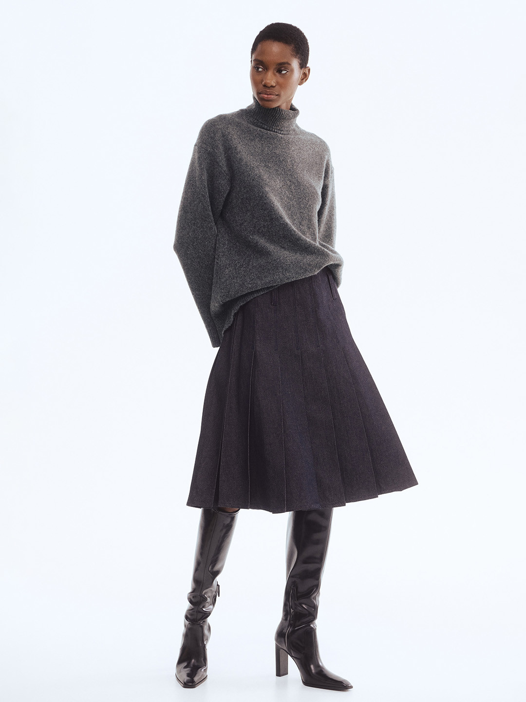 H&M Women Loose-Fit Polo-Neck Jumper
